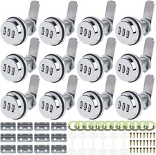 RealPlus 12pcs Combination Cam Lock, Combination Cabinet Lock Coded Cabinet Lock