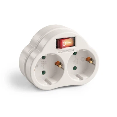 PERFECT EQUIPMENT FOR YOUR HOME Perfect Mehrfach-Steckdose mit An/Aus Schalter Zwischenstecker 2x Buchse