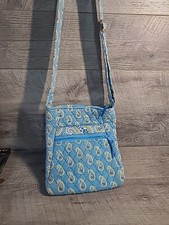 Vera Bradley Bermuda Blue Hipster Crossbody Paisley Aqua Blue Lime Purse Bag