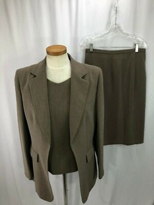 Kasper-Women-039-s-Brown-Three-Piece-Skirt-Suit-10