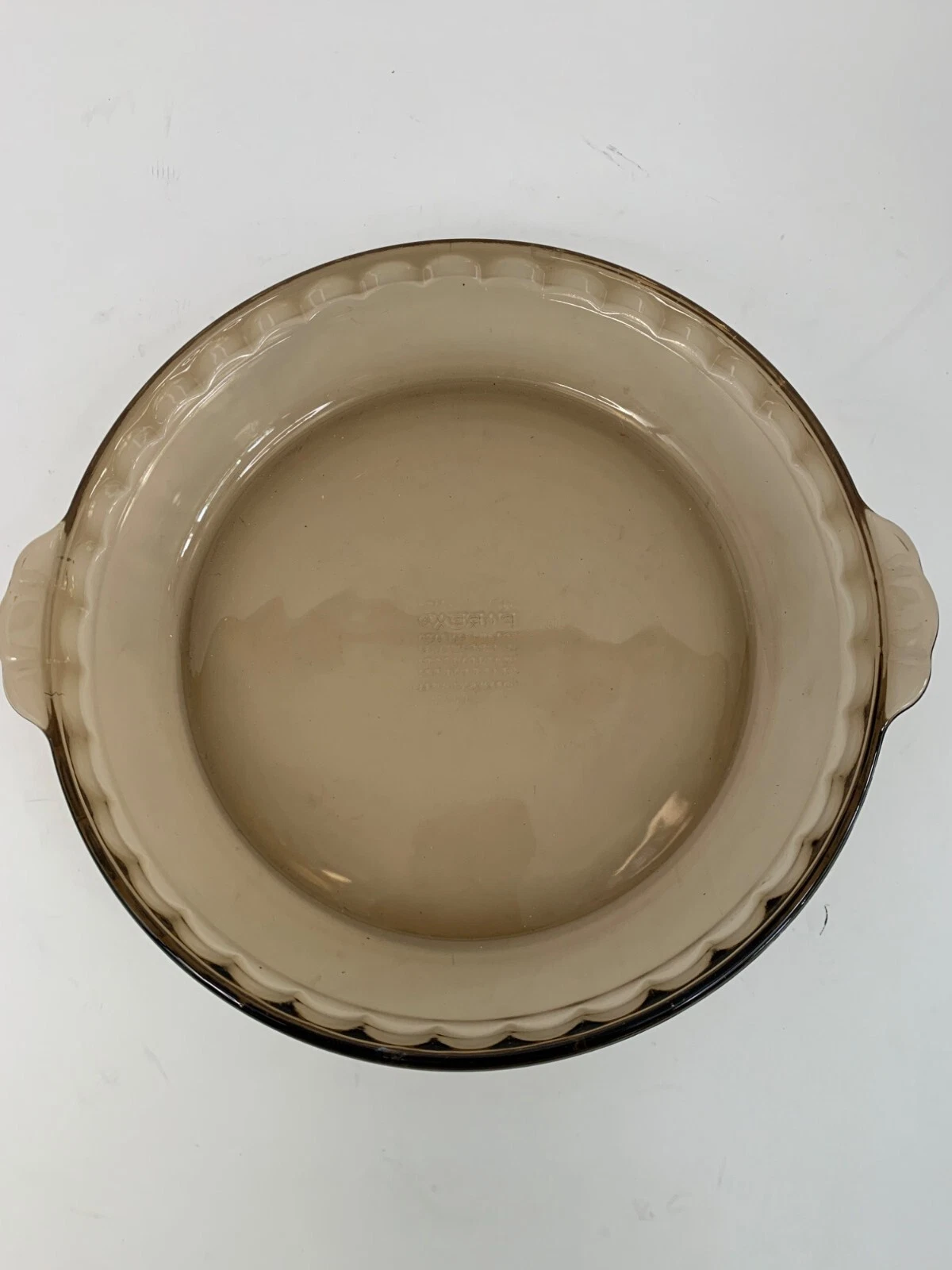 Pyrex Amber Glass Pie Plate #229 24cm Fluted Design Oven 8-10" 8791