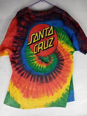 Santa Cruz Tie Dye Shirt Skateboard T-Shirt Large