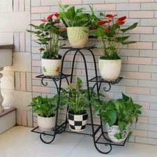 6 Tier Plant Stand Fashion S Design Floor Standing Iron Flower Rack Out/Indoor