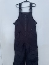 Cherokee Bib Snow Pants Kids Small 6/7 Black Reinforced Knees Adjustable Pockets