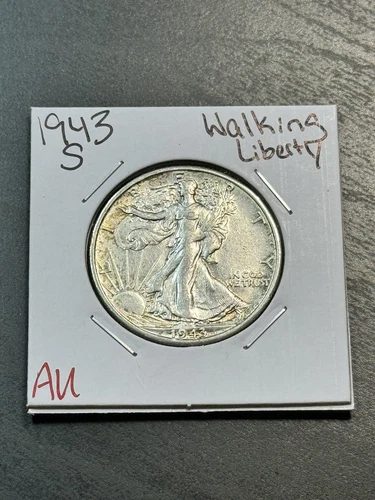 1943 S Walking Liberty Half Dollar Nice AU About Uncirculated Coin (Raw11124)