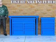 1/18 Scale Workbench with Tool Cabinets - For car garage/repair workshop diorama