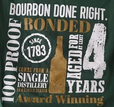 Evan Williams Bottled-In-Bond Bourbon Green Short Sleeve T-Shirt - Size S - EUC