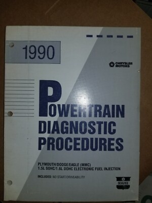 1990 Dodge Plymouth Eagle 1.5 1.6L EFI Powertrain Procedures Service Manual 