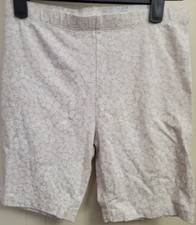 Wonder Nation Girls Bike Shorts Beige/White Floral Size Large 10-12 