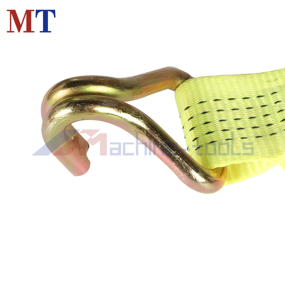 8 Pack Yellow Ratchet Straps J Hook 2" x 15' 5000 Lbs Heavy Duty Tie Downs