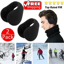 2-Pack Ear Muffs Winter Ear warmers Fleece Earwarmer Behind the Head Band Design