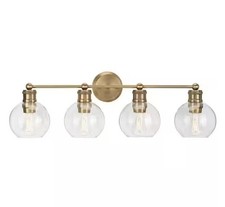 Progress Lighting Hansford Collection 33-1/2" 4-Light Vintage Brass Vanity Light