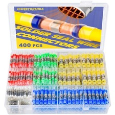 400PCS Solder Seal Wire Connectors Kit,26-10 Gauge Marine Grade Heat Shrink W...
