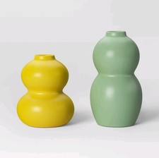 NEW!! Room Essentials 2pk Bud Vase Yellow - Decorative Glass Vases