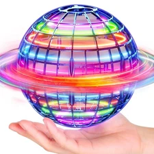 Flying Orb Ball (Blue, 2025 Upgraded) with Dazzling Lights, Magic Hover Spinn...