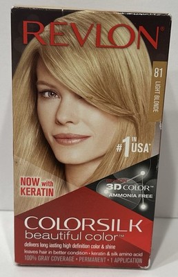 Revlon Colorsilk Beautiful Color Permanent Hair Dye, #81 Light Blonde, NEW