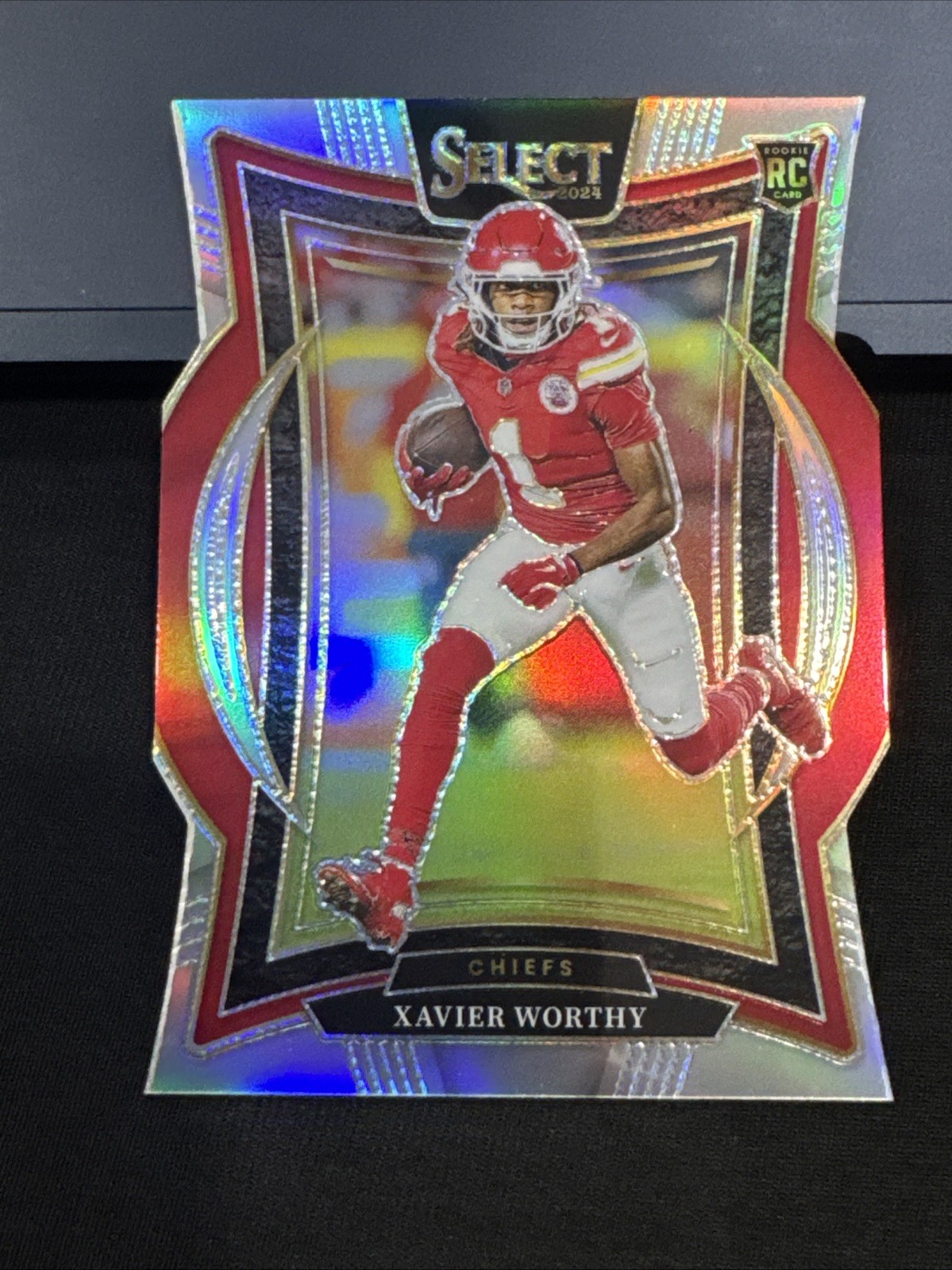 Xavier Worthy 2024 Panini Select Silver Prizm Die Cut #32 Kansas City Chiefs RC