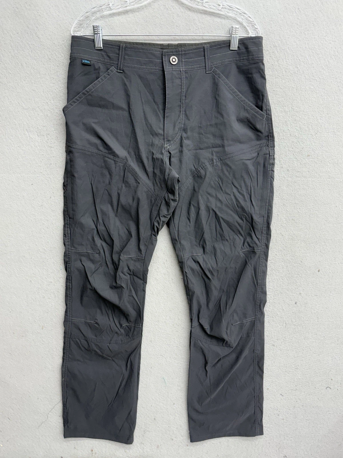 Kuhl Pants Mens 34x32 Grey Articulated Knee Side Zip Pocket Hiking Camping