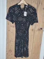 Oasis Size Medium Long Black And Silver Star Dress Holiday/Party Dress Brand New