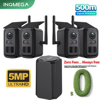 INQMEGA 5MP Wifi Solar Camera Kit Outdoor Wireless Security Surveillance Camera