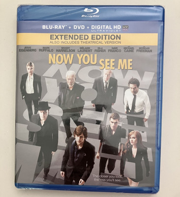 Now You See Me Blu Ray + DVD + Digital Extended Edition BRAND NEW SEALED