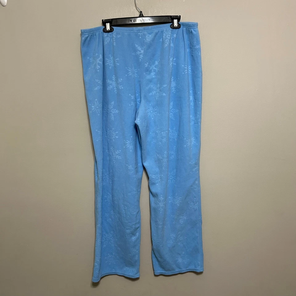 Calça pijama feminina rosa Victoria's Secret XL azul claro floco de neve roupa íntima - Imagem 3 de 4