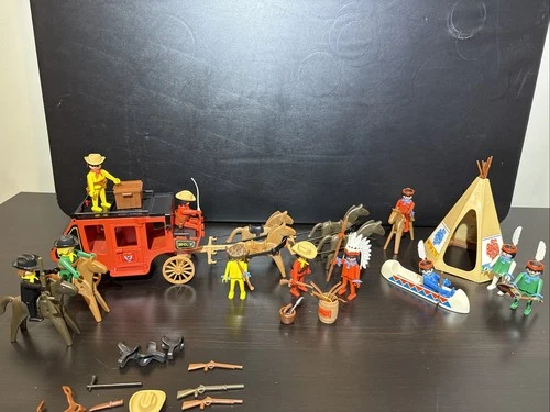 Vintage Playmobil System Indian Super Deluxe Set 1104 1980’s  +Extras
