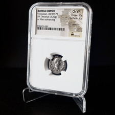 Graded Coin - Roman Empire - Vespasian - Denarius - NGC Ancients
