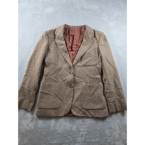 Vintage Marella Blazer Womens 38 Fit 36 Brown Houndstooth Made in Italy *Read