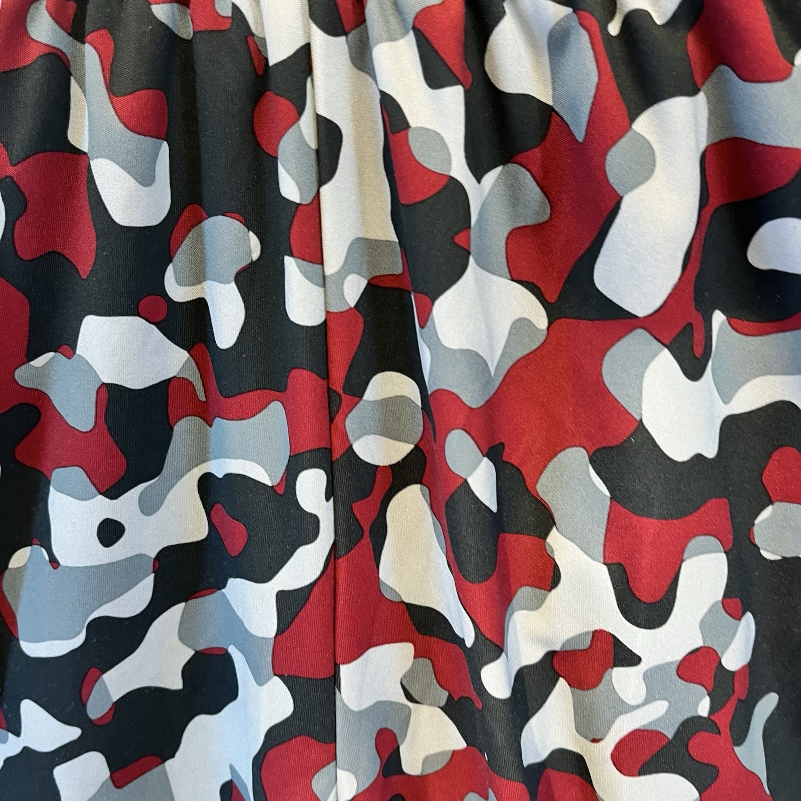 Nike Dri-FIT Basketball Shorts Men's Small Camo Red/Black/Grey Drawstring EUC image 3
