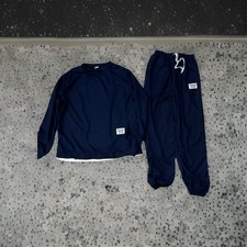 Navy Blue 2 Piece Tracksuit Jogger Set Crew Neck Sweatshirt Pants Drawstring