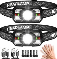 Stirnlampe LED Wiederaufladbar 2000 Lumens 10 Lichtmodi IPX5 Wasserdicht 2