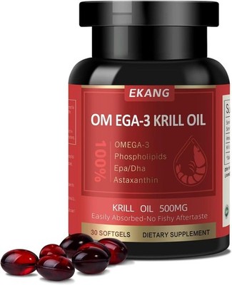 Easily Absorbed 500 mg Antarctic Krill Oil - EPA, DHA, Joint Support Softgels