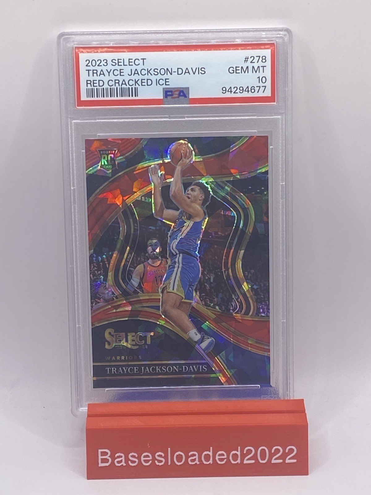 2023-24 Select Trayce Jackson-Davis Red Cracked Ice #278 RC  PSA Gem 10 Warriors