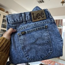      Vtg Lee Riders Men's 36x30 Tapered Stone Wash Blue Jeans