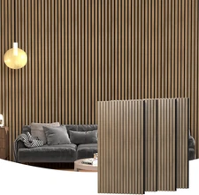 4-Pack Walnut Acoustic Wood Slat Panels 47"x24" – Wall & Ceiling Noise Reduction