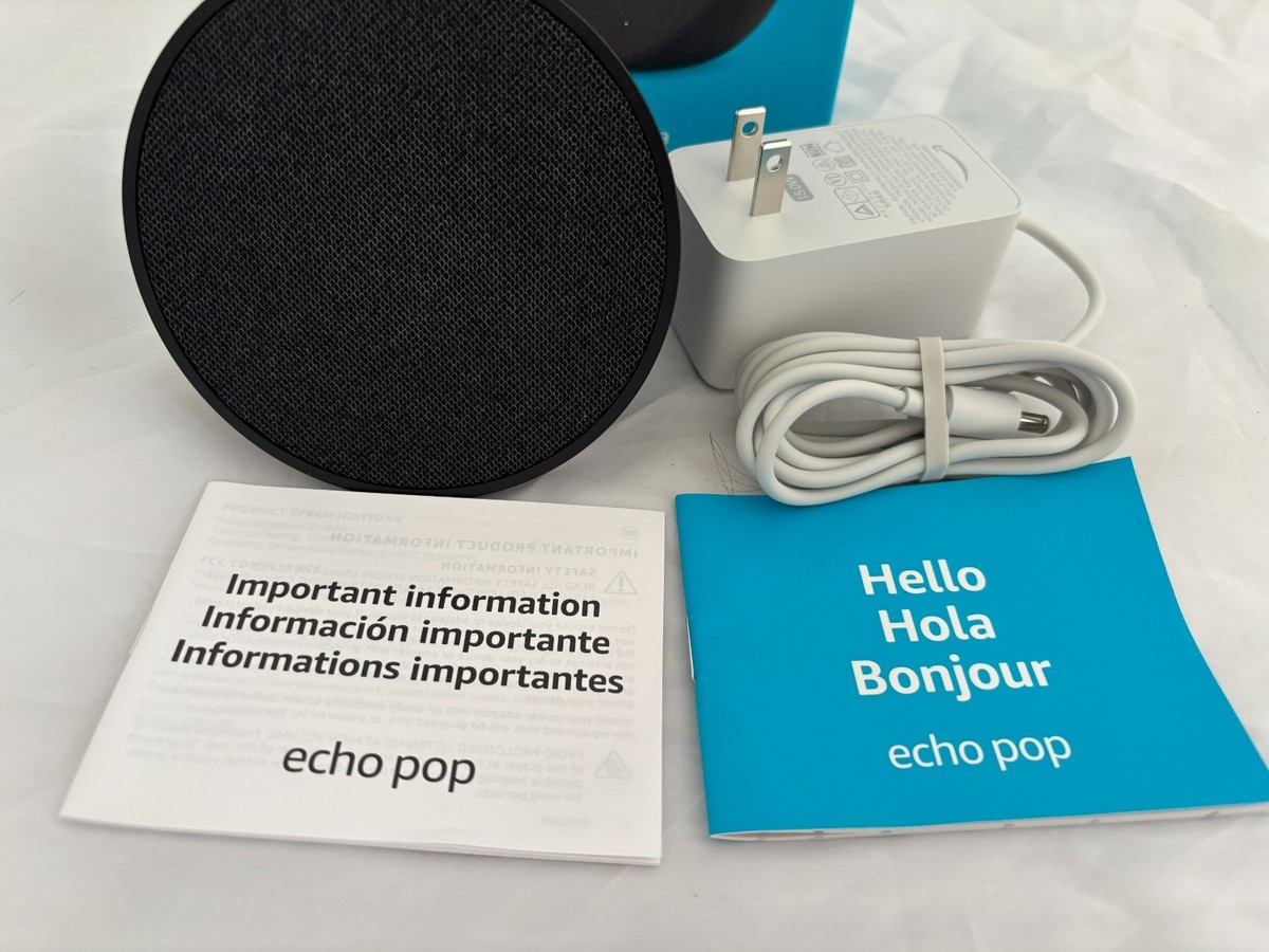 AMAZON ECHO POP SPEAKER ~ C2H4R9 ~ Black, New Open Box | eBay