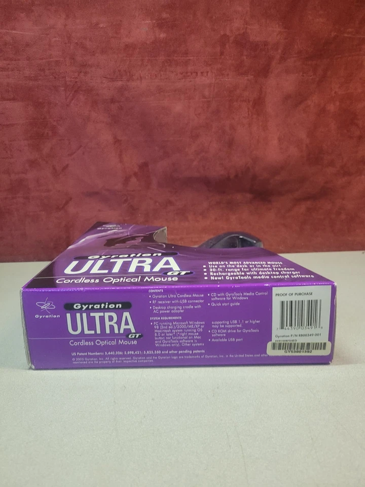 Gyration Ultra GT Cordless Wireless Optical Air Mouse New - Image 3 of 3