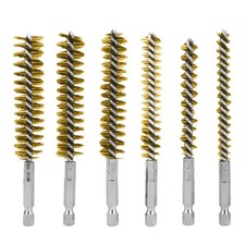6x Hex Shank Brass Bore Cleaning Wire Brushes...