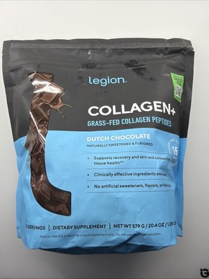 Legion Collagen+ Grass-Fed Collagen Peptides Powder Dutch Chocolate 20.4oz