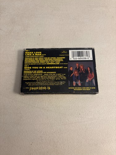 MAKE LOVE LIKE A MAN SINGLE BY DEF LEPPARD CASSETTE TAPE 1992 MERCURY HARD ROCK - Picture 2 of 4