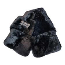 Genuine Black Long Wool Sheepskin floor mats fits Rolls Royce Cullinan 2019-2027