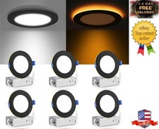 6 Pack 4 Inch 5CCT LED Recessed Ceiling Light with Night Light, 2700K/3000K/3500
