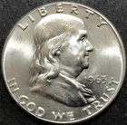 UNC 1963 FRANKLIN 90% SILVER HALF DOLLAR COIN