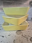 Pyrex Vintage Refrigerator Dishes. No Lids. Yellows.  Beautiful and shiny