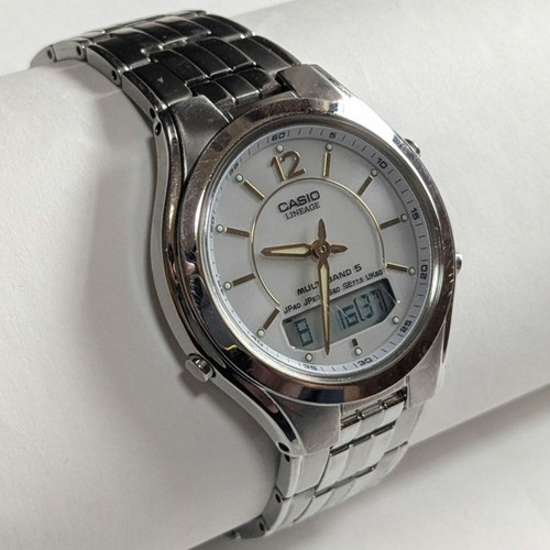 CASIO LINEAGE LCW-M200 Digital-Analog Solar Radio Watch Used Works Fine