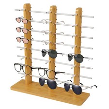 Multi-Layers Wood Sunglass Display Rack Eyeglasses Show Stand 24 Pairs of Glasse