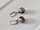 Vintage Cloisonne Dangle Drop Earrings - Sterling Silver Marked - 925 HC — photo 3