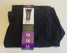 Kirkland, Black, Signature Women's Ankle Travel Pant, Size 14