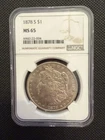 1878-S Morgan Silver Dollar $1 – NGC MS65 – Beautiful Gem BU